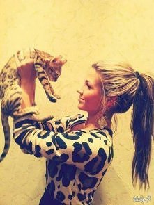 cute cat and beautiful girl