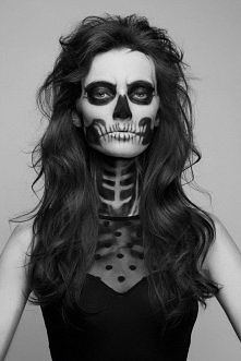 She Has Waited Too Long: Skeleton Makeup Girl by Pauline Darley