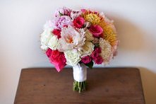 Bukiet ślubny z żółtym leuk...