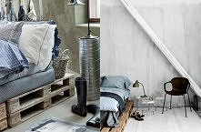 sypialnia, łóżko z palet