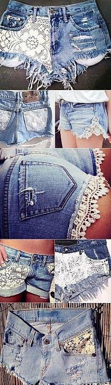 spodenki krótkie z koronką