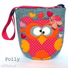Sówka z kokardą i serduszka...