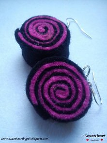 Filcowe zawijane kolczyki :)