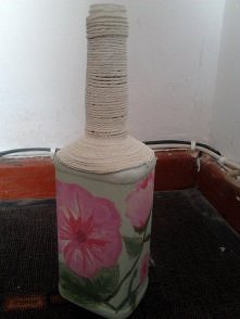 Pomysł na butelkę, ręcznie malowaną :)