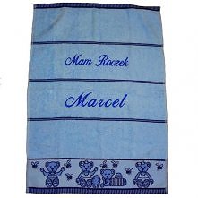 ARTniespodzianka  Prezent na roczek.Ręcznik z imieniem dziecka.