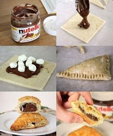 nutella + ciasto francuskie + pianki