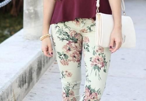 spodnie w kwiatuuszki