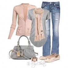 w miękkich kolorach - szary i blady róż