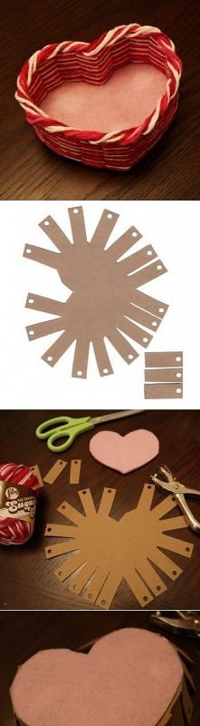 diy, yarn, heart, box