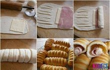 A NA ŚNIADANKO... BUŁECZKI Z CIASTA FRANCUSKIEGO Z SZYNKĄ I SEREM...12 LIPCA ...