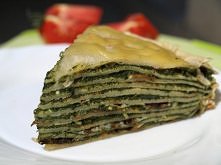 Torcik szpinakowy

Składniki:

10 naleśników
500g szpinaku mrożonego
100g sera feta
1 łyżka masła
3 ząbki czosnku
2 łyżki startego żółtego sera
pieprz biały
sól

Wykonanie:

Usm...