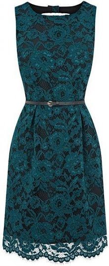 Turkusowa koronkowa klasycz...