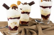 Deser bananowy
Składniki:
duży wafel ryżowy 
pokruszona czekolada 
2,5 łyżki ...