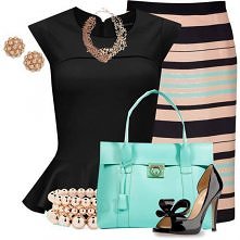 Elegancka spódnica w paski ...