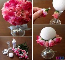 Dekoracyjna kula z kwiatów .