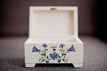 skrzyneczka ozdobna, decoupage, wzór kaszubski