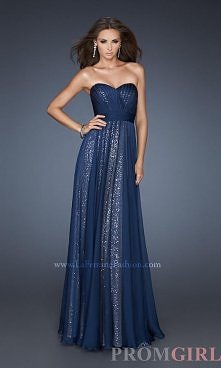 Elegant Strapless Empire Waist Gown,La Femme 18706 Prom Dresses