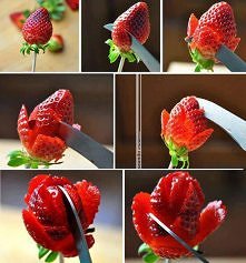 kwiatuszki z truskawek