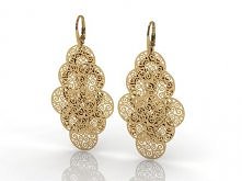 Złocone żakardowe kolczyki