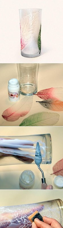 diy, leaf, ice, vase