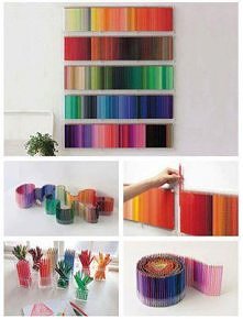 kredki na ścianie, super efekt