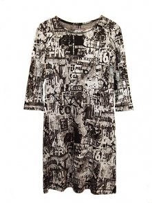 Sukienka z dzianiny w print gazetowy :)