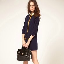 Women’s Vintage Preppy Contrasting Long Sleeve Dress $28.29
