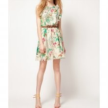 Women’s Ruffled &Belt F...