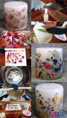 KWIATY zatopione w świecy