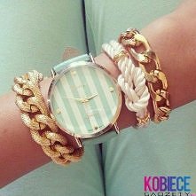 Miętowy zegarak w paski