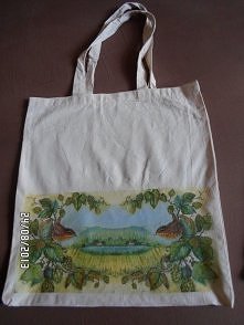 Zdobiona bawełniana torba na przykład na zakupy. Decoupage :)
Dobrotkaart