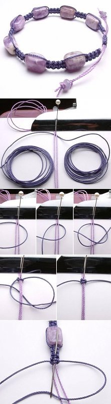 diy, precious, stone, bracelet