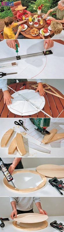 obrotowy talerz do stołu ogrodowego