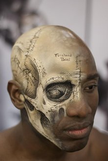 skull bodypainting