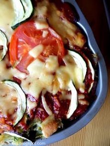 pyszna zapiekanka ryżowa z cukinią i pomidorem;)