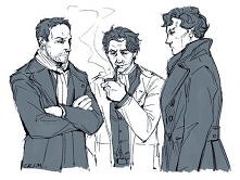 Tak by to wyglądało gdyby spotkały się trzy Sherlocki :)
Elementary
Sherlock Holmes (Guy Ritchie)
Sherlock BBC