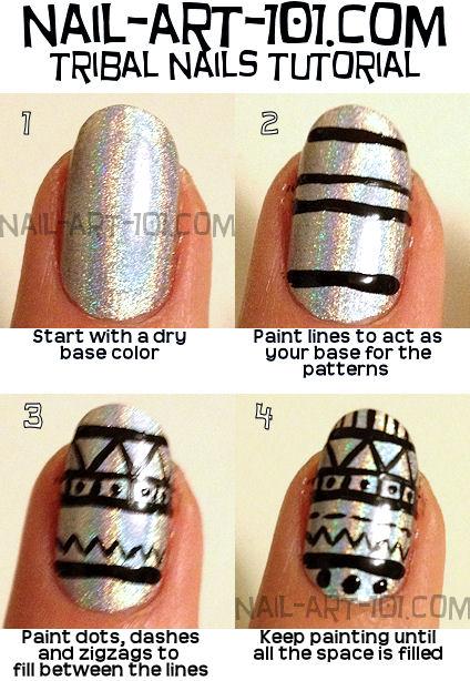 .tribal nails tutorial.