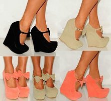 DAMSKIE DAMSKIE zamszowy BOW Coral Pink Platform Wedges LATO obcasów obuwia
EUR € 33,00