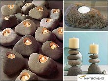 kamienne podstawki na świeczki