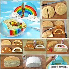 Tęczowy tort - krok po kroku