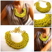 dzianinowa kolia, zobacz więcej na facebooku na "medebydudi" :)