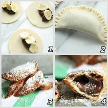pierożki z bananami i nutella