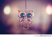 .biżuteria, sowa, łańcuszek.