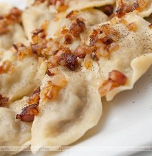 Pierogi z grzybami i boczkiem