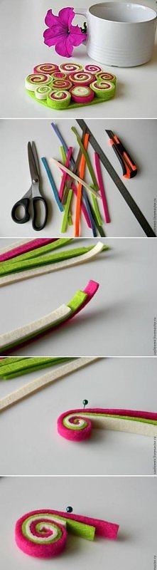 diy, felt, coaster, tutoria...