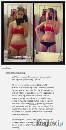 Metamorfoza!...ale czy na pewno ?  Cała przemiana zajęła dziewczynie raptem 15 minut :). Przeczytajcie tekst pod zdjęciem. Pisze ona o tym  co zrobić, jak się ustawić do zdjęcia...