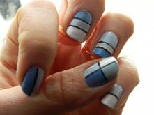 paznokcie blue&white