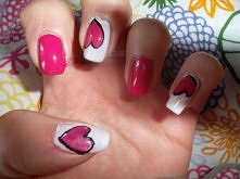 paznokcie walentynki serduszka