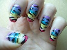 paznokcie kolorowa zebra