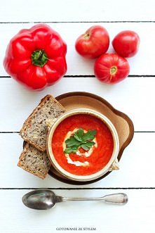 Zupa krem z pomidorów i papryki | Gotowanie ze stylem - blog kulinarny ze zdjęciami